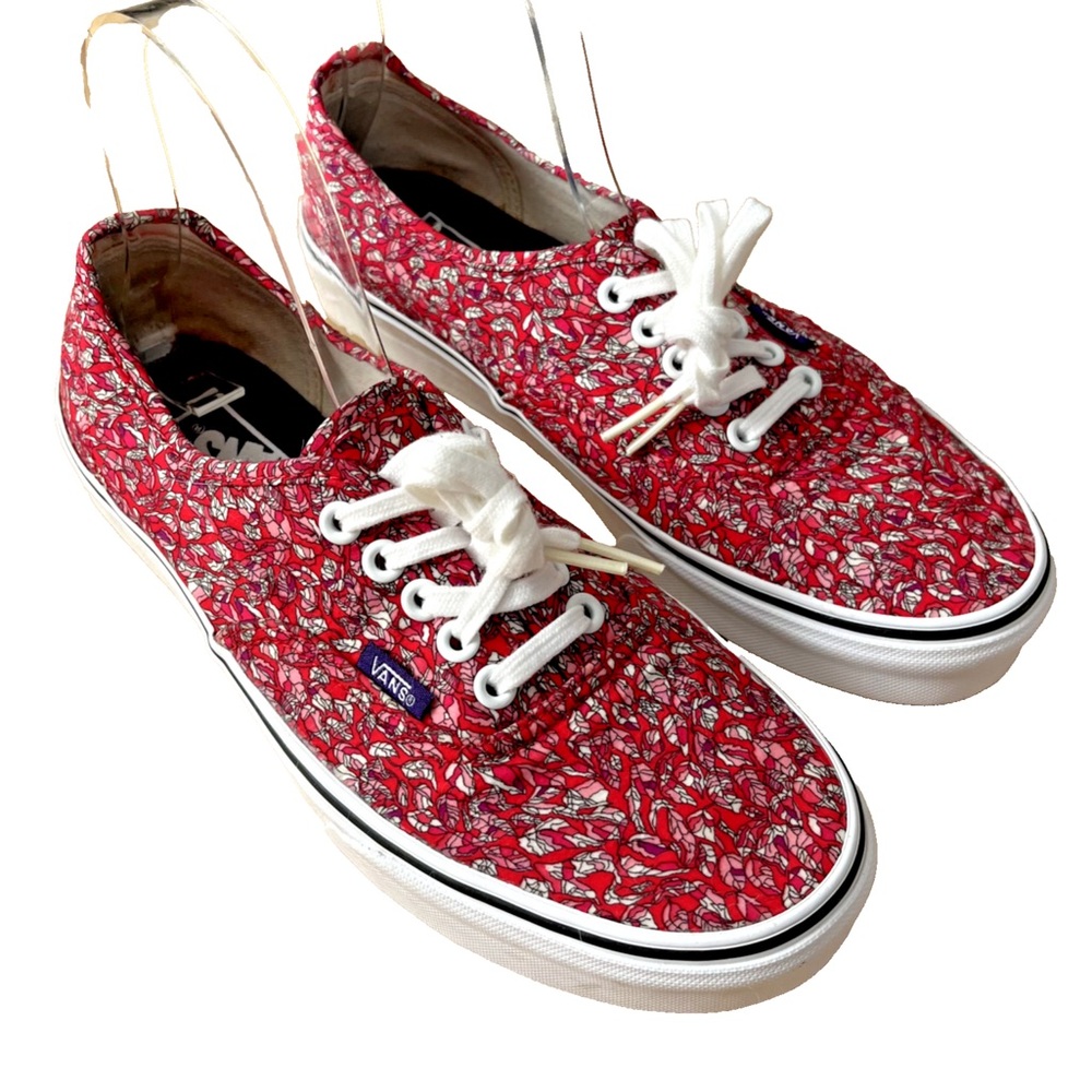 VANS Liberty Arts Fabric Leaves Pink Shoes Mens 7.5 Womens 9 Casual Skater